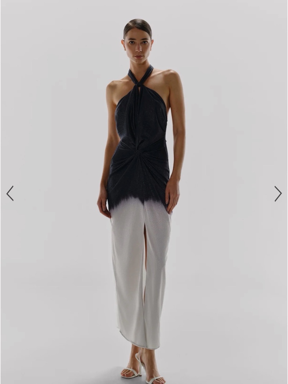 Baobab Collection Black to White Gradient Halter Maxi Dress